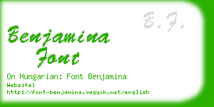 benjamina font business card